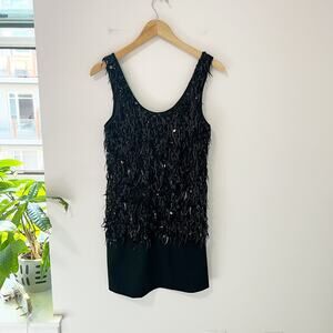 Theory Black Sequin Mini Dress Size 4